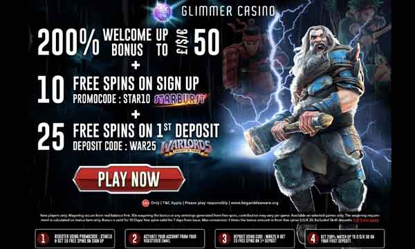 Glimmer casino free spins
